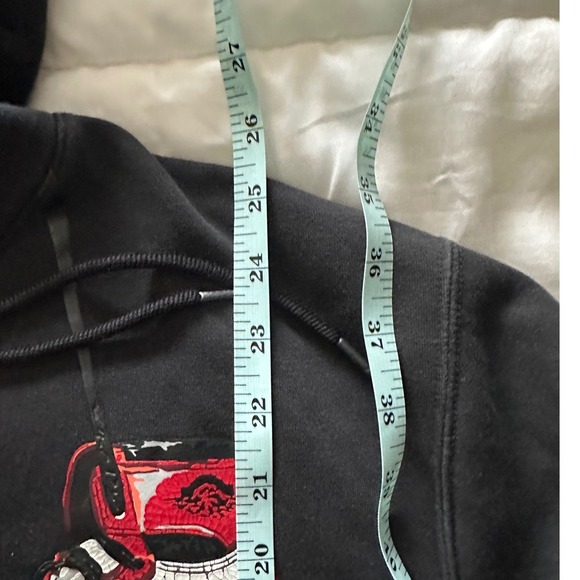 Nike Air Jordan Flight Hoodie Black Sweatshirt Chicago 1 Sneakers Graphic Small - Picture 6 of 10